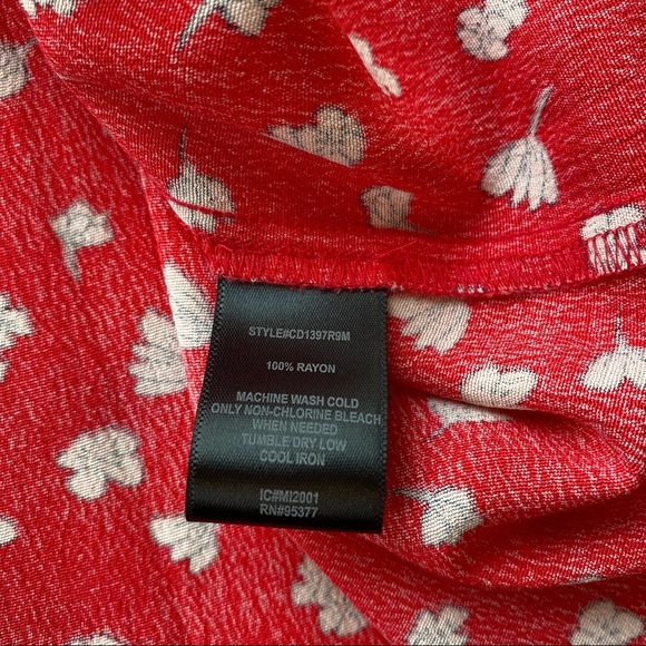 Bridgerton Sanctuary Cilia red floral square neckline smocked puff sleeves - Picture 10 of 13